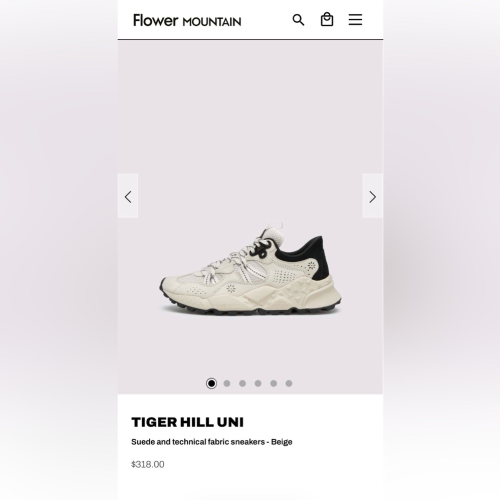 NWT Flower Mountain TIGER HILL UNI Suede and technical fabric sneakers - Beige - Picture 2 of 15